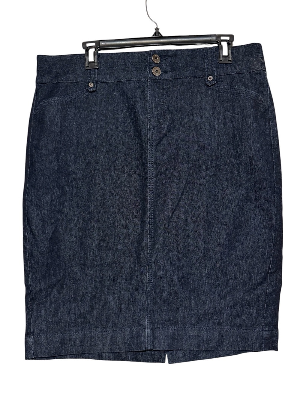 One 5 One Denim Jean Pencil Skirt Women Size Large Dark Wash Long Modest Fall
